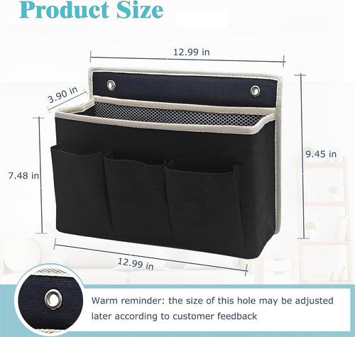 2-Pack Wall Hanging Organizer Bag/Hanging Baskets with Large Mesh Compartment & 3 Pockets，Over the Door Organizer Space Saving Storage for Bedroom,RV Camper, Closet (Black - 2 Pack)