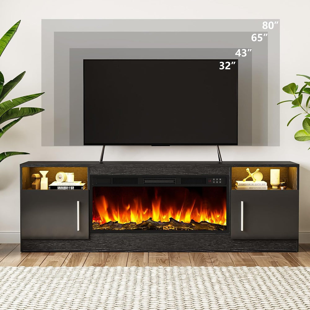 Tavata Fireplace TV Stand 70" Entertainment Center with 36" Firepla...