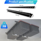 Overhead Garage Storage Racks, Adjustable Ceiling Tote Storage Rails, Heavy Duty Garage Organizer Hanging Storage Rack for Most Storage Bins/Totes, 48" x 48"