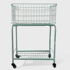 29" Rolling Laundry Cart，Large Capacity Foldable Hamper Basket,MINT Color | Bedroom, Closet Organizer Storage for Home, Dorm(MINT)