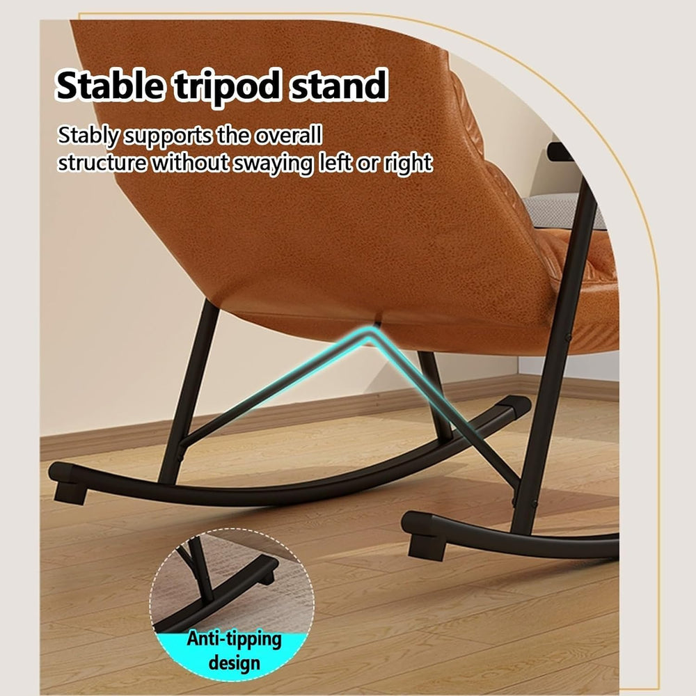 Leisure Rocking Chair and Footstool Set,Modern Living Room Rocking Chair with...