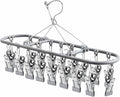 PHYDELU Drying Rack Clothing with 20 Clips，Sock Hanger for Drying，Hanging Clothes Dryer Underwear Hangers Racks Laundry Herb Socks Panty Wet Bra Lingerie Baby Delicates Foldable Small Indoor Metal