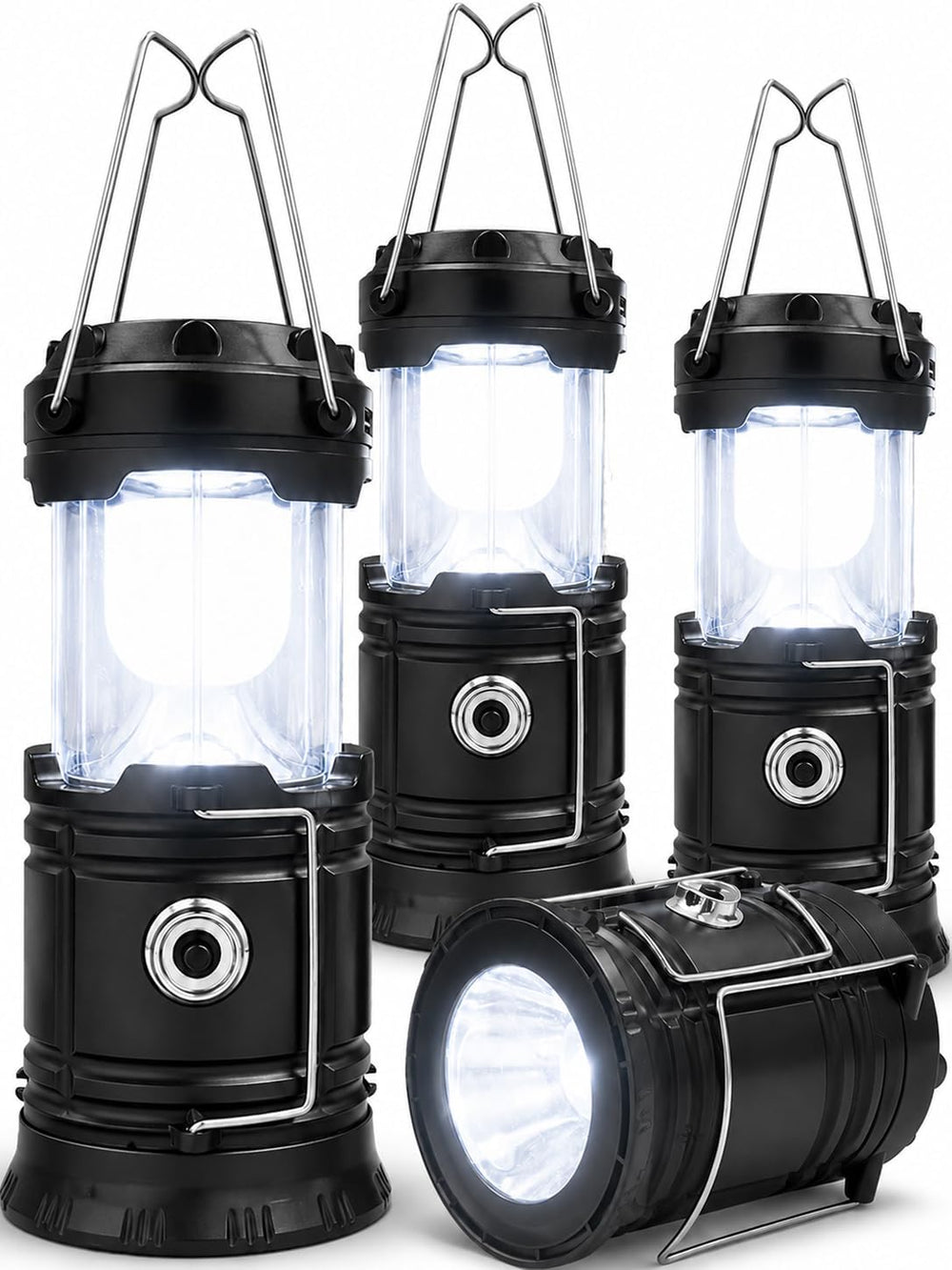 MalloMe Solar LED Camping Lantern, Battery Powered Lanterns for Power Outages...