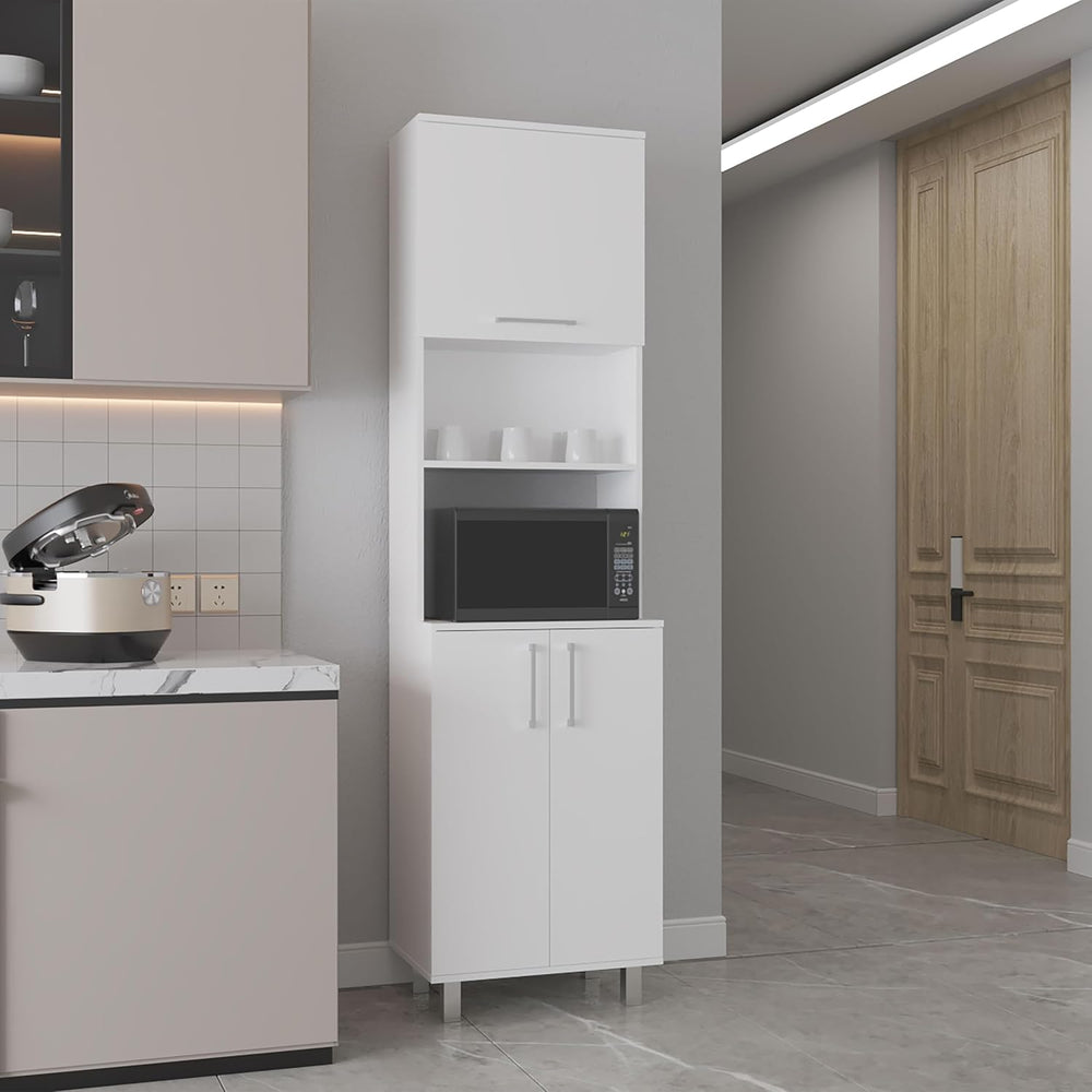 21.7" D*15.4" D*80.3" H Corner Freestanding Kitchen Pantry wit...