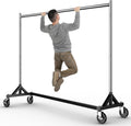 HOKEEPER Commercial Z Base Garment Rack Hold 500LBS Heavy Duty Clothing Rack Adjustable Rolling Clothes Rack for Hanging Clothes Racks on Wheels Portable Z Rack, Chrome Finish