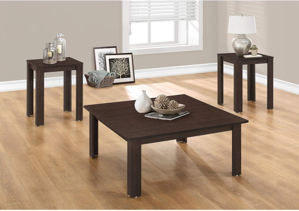 Monarch Specialties I 3 Piece Table Set, Dark Taupe