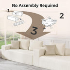Cloud Sectional Couch, 104”L-Shape Oversized Sofa with Left Chaise Lounge, Modular Sleeper Couch with Pillows & Deep Seat, Rain Drop Velvet Fabric Compressed Sofa for Living Room, Beige