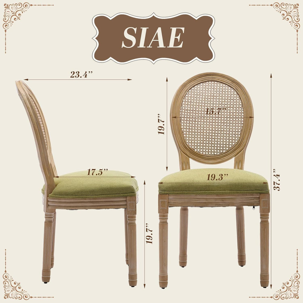 SoarFlash French Dining Chairs Set of 2, Vantage Dining Chair with Round Back...