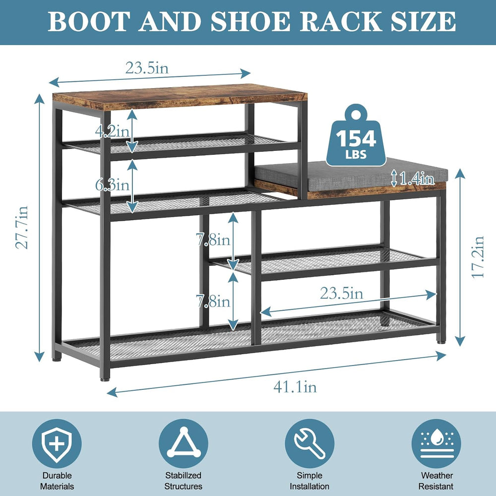 Shoe Rack,Freestanding Hidden Shoe Storage Organizer for Entryway, Shoe Bench...