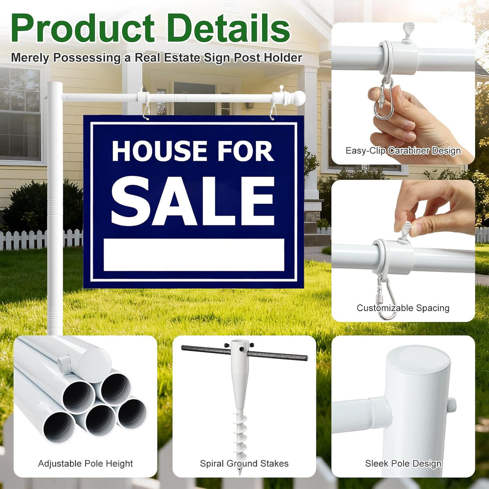 Real Estate Sign Posts,65-85 inch Sturdy Adjustable Commercial Realtor Home f...