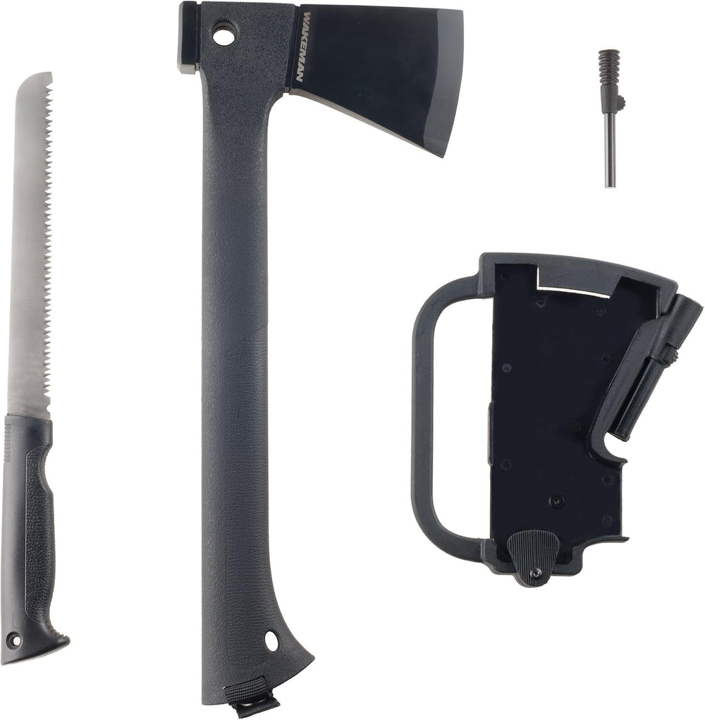 Camping Hand Axe and Survival Gear - Lightweight Hatchet with Nested Serrated...