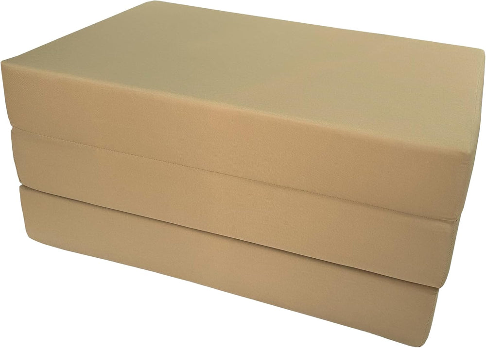 D&D Futon Furniture Tan Trifold Foam Beds, Shikibuton, Tatami Cushion Top...