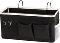 Bedside Storage Caddy/Bedside Hanging Storage Bag for Headboards Bunk Beds Dorm Rooms Book Phone Magazine Holder (Black)
