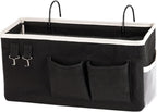 Bedside Storage Caddy/Bedside Hanging Storage Bag for Headboards Bunk Beds Dorm Rooms Book Phone Magazine Holder (Black)