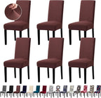 Chair Covers, Stretch Kitchen Dining Room Chair Covers Set of 6, Removable Washable Dining Chair Slipcovers for Home, Hotel, Banque