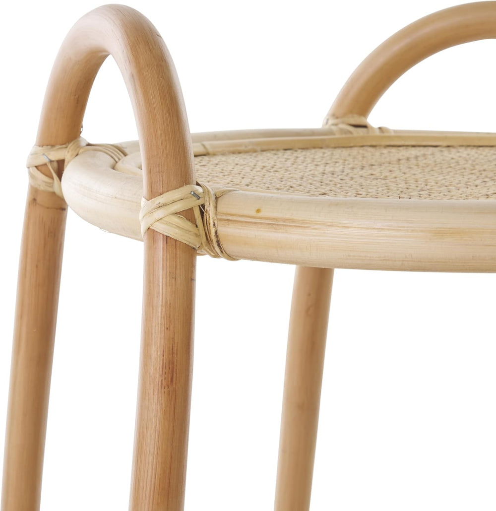 SAFAVIEH Home Collection Althea Boho Tropical Natural Rattan 2-Tier Accent Ta...