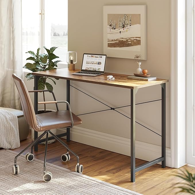 Cubiker Computer Desk, 40 inch Small Home Office Desk for Small Spaces, Modern Simple Style for Home, Office, Vintage Brown