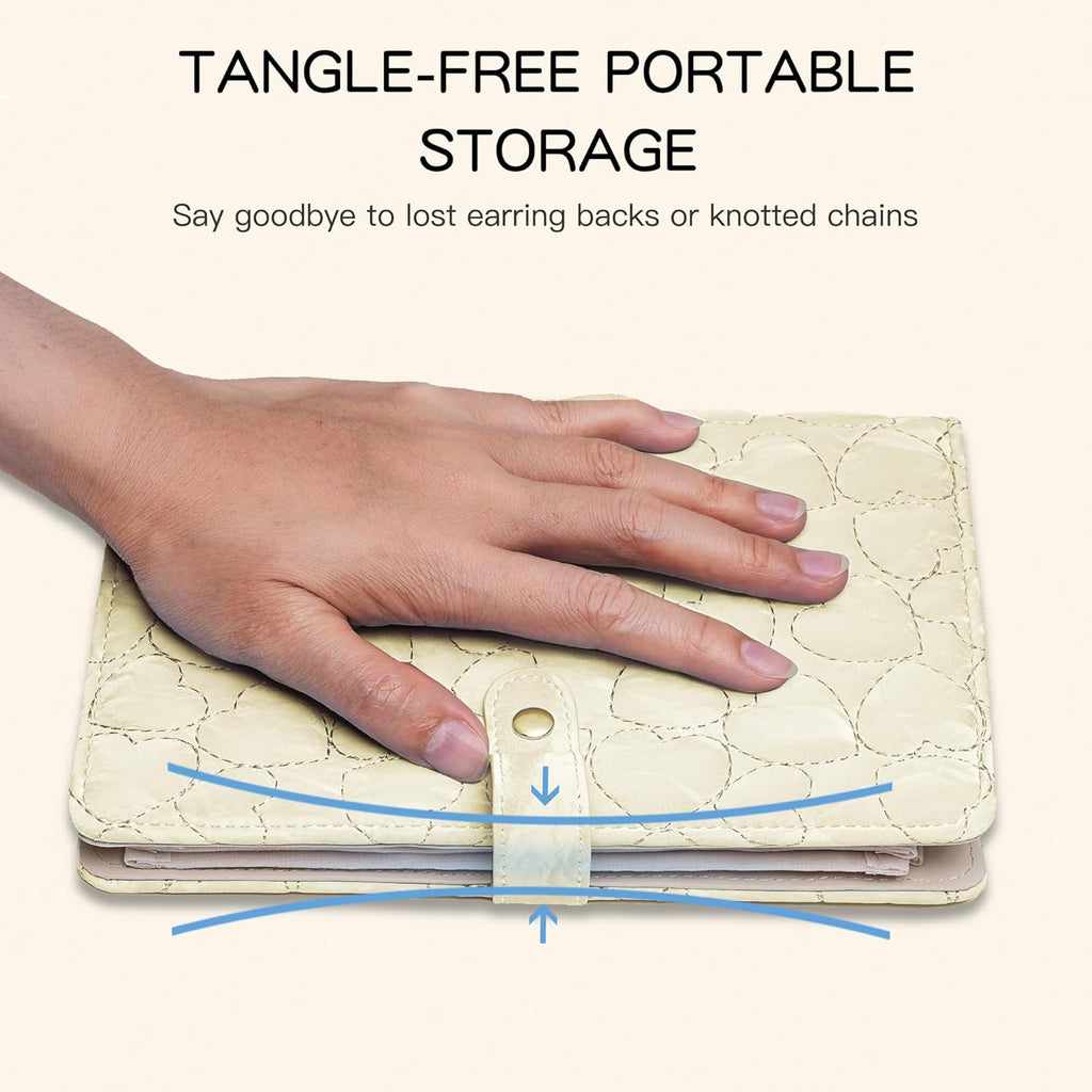 Travel Jewelry Organizer Case,Jewelry Storage Roll Bag for Women,Tangle-Free Portable Storage for Necklaces & Earrings/Rings/Bracelets,Jewelry Storage Book, Waterproof Organizer Bag