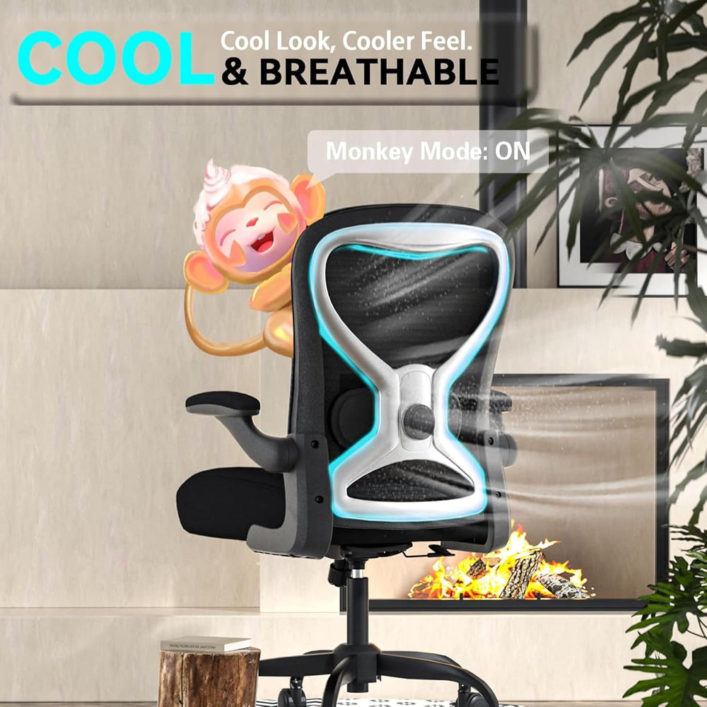 Ergonomic Home Office Chair, 4-Way Lumbar, Thick Cushion, 330LBS | Adjustable...