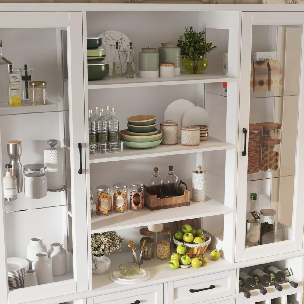 Timechee 78.7" Kitchen Pantry Storage Cabinet, Cupboard with Drawers and...
