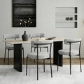 Boucle Dining Chairs Set of 4, Round Kitchen Chairs with Curved Backrest and Metal Legs, Upholstered Modern Style, Suitable for Living Room