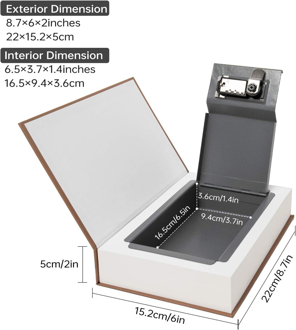 Real Paper Transfer Book Safe, Hollow with Secret Hidden Compartment, Combination Lock, 8.7"×6"×2" (Paris-Combination)