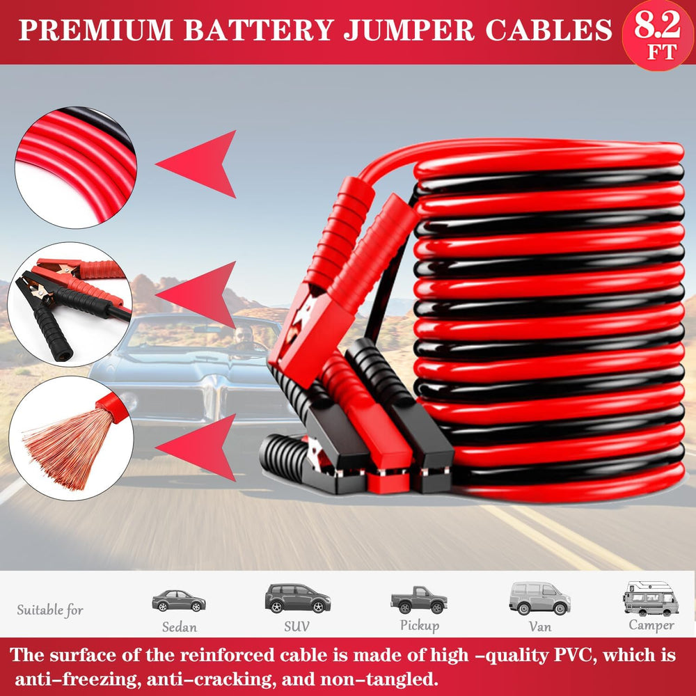 LIANXIN Emergency Roadside Car Kit, Car Safety Kit with Jumper Cables