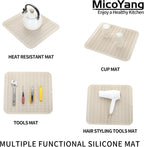 Silicone Dish Drying Mat for Multiple Usage,Easy clean,Eco-friendly,Heat-resistant Silicone Mat for Kitchen Counter or Sink,Refrigerator or Drawer Liner Tapioca 2XL 24 inches x 18 inches