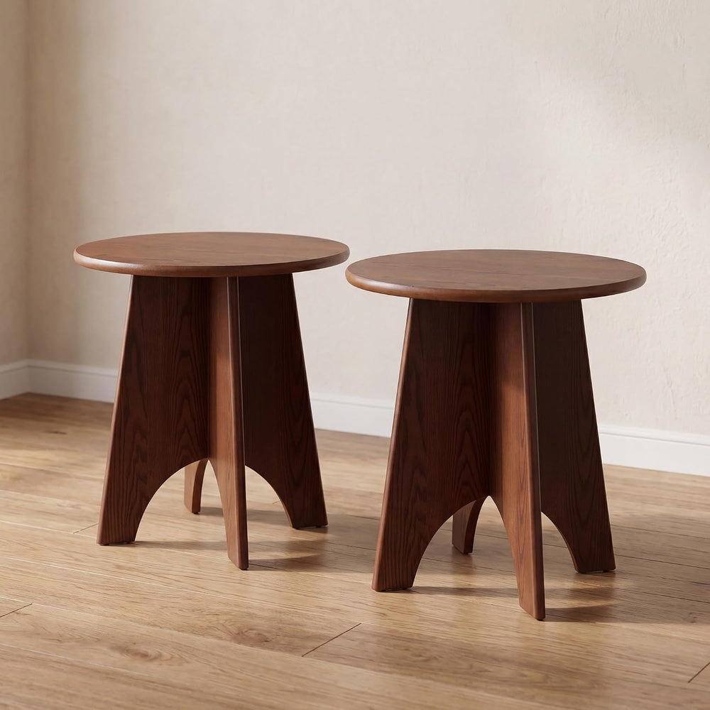 chairus Modern Sculptural Side Tables Set of 2, 17.5" Round End Table wi...