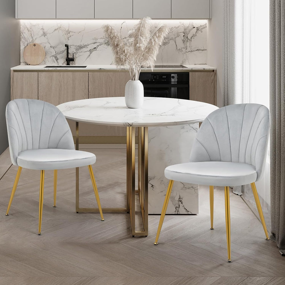Velvet Dining Chairs Set of 4, Upholstered Mid Century Modern Dining Chairs, ...