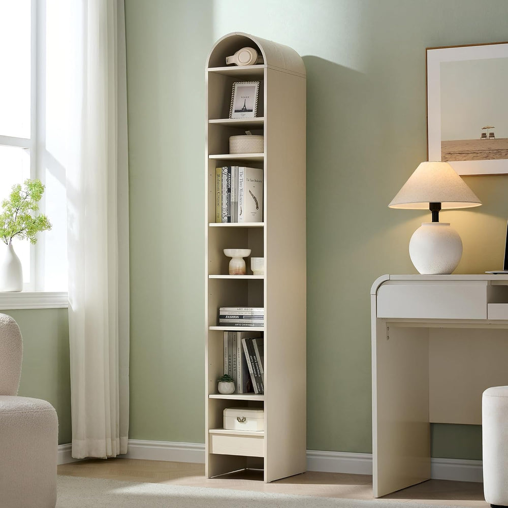 IFBUY 67" Tall Arched Bathroom Storage Cabinet, 8-Tier Modern Farmhouse ...