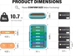 Weekly Pill Organizer 2 Times a Day, 7 Day Pill Box 2 Times, Portable for Travel Pill Case for Pills/Vitamin/Fish Oil/Medication/Supplements (2x7 Blue+Rainbow)