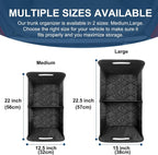 Deosk Car Trunk Organizer and Storage with 6 Big Pockets, Waterproof Polyester Trunk Organizer for SUV, Minivan, Truck (Large, Black)