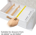 BAMEOS Bamboo Expandable Drawer Dividers – Fits 16.6"–22" Drawers, 2" High, Set of 4 | Spring-Loaded Bamboo Separator for Kitchen Island, Bathroom Vanity & Dresser Drawers