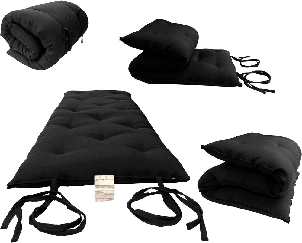 D&D Futon Furniture Cotton/Foam Floor Rolling Futon Mattresses, Yoga Medi...