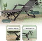 Lawn Recliner Folding Portable Chaise Lounge, Gravity Chair with Detachable Latex Pad, Reclining Patio Lounger(Green)