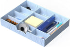Simple Houseware Drawer Organizer Tray with 9 Adjustable Compartments, Blue