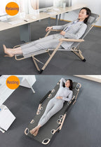 Recliner Lounge Chair Steel Tube Leisure Folding Portable 5-Level Adjustable for Office Outdoor Lawn Patio(A+Thicken Cotton Pad)