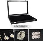 Wudygirl 32 Pairs Jewelry Organizer Velvet Jewelry Tray Clear Lid Earring HolderOrganizer Jewelry Box Earrings Holder Display Case Stackable（Earring Storage）