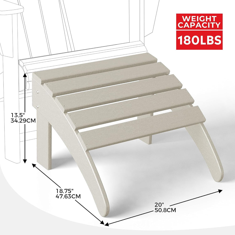 Costaelm Adirondack Chair Footrest Foldable Ottoman, Folding Ottoman Outdoor ...