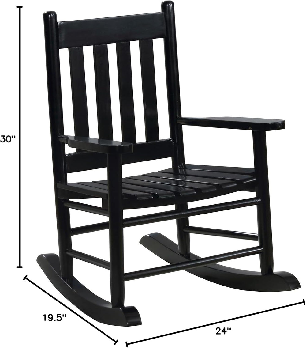 Black Slat Back Youth Rocking Chair