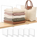 Shelf Dividers Purse Organizer for Closet: 11-inch Tall(Higher Version) Acrylic Sweater Organizer - Upgraded Extra Height for Large Handbags, Totes, Clothes, Towels on Wood Shelves 6-Pack