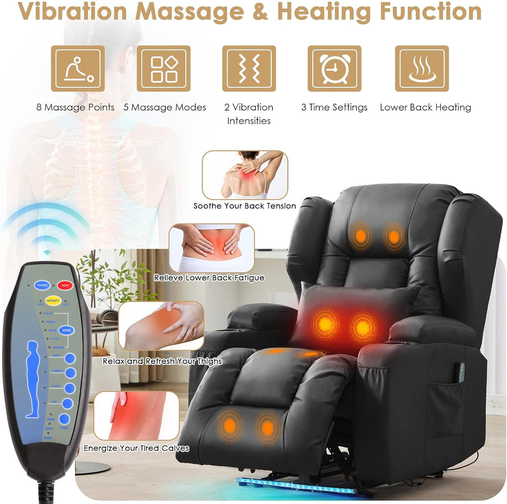 SAMERY Power Recliner Chair, Electric Wall Hugger Recliner Chair Reclining So...