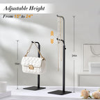 pickpiff Purse Display Stand – Adjustable Hanger for Purses, Wreaths, and Bags, Black Tabletop Rack for Home, Closet, and Vendor Use