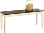 Signature Design by Ashley WhiteOwing Bench, 44.25" W x 16.25" D x4.25 H, White