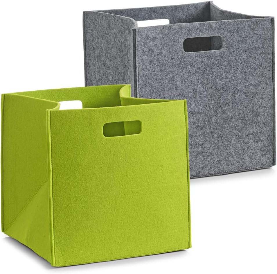 Zeller Basket, Microfiber, Grey, 32 x 32 x 32 cm