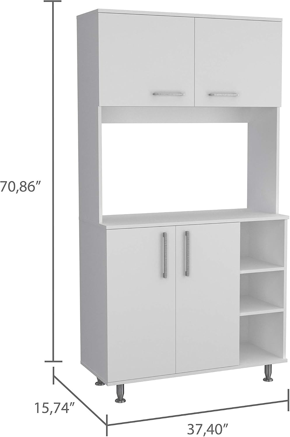 3 Shelf Pantry Cabinet White