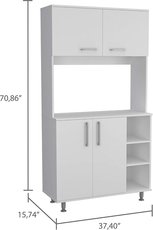 3 Shelf Pantry Cabinet White