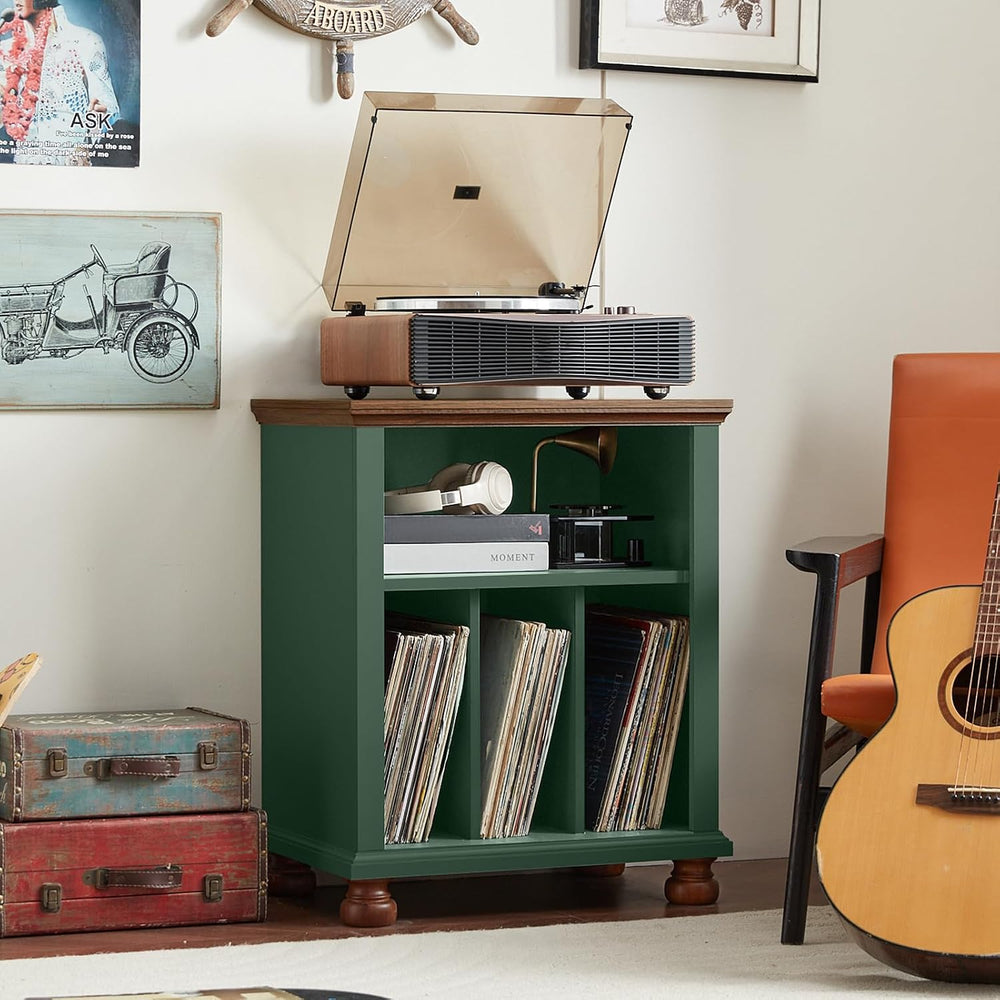Joaxswe 24" Wide Record Player Stand with Vinyl Record Storage, Green | ...