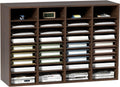 VEVOR Literature Organizer, 36 Compartments Office Mailbox with Adjustable Shelves, Wooden Mailbox Sorter Medium Density Fiberboard Office Home Classroom Storage for Files, Documents, Papers, Grey